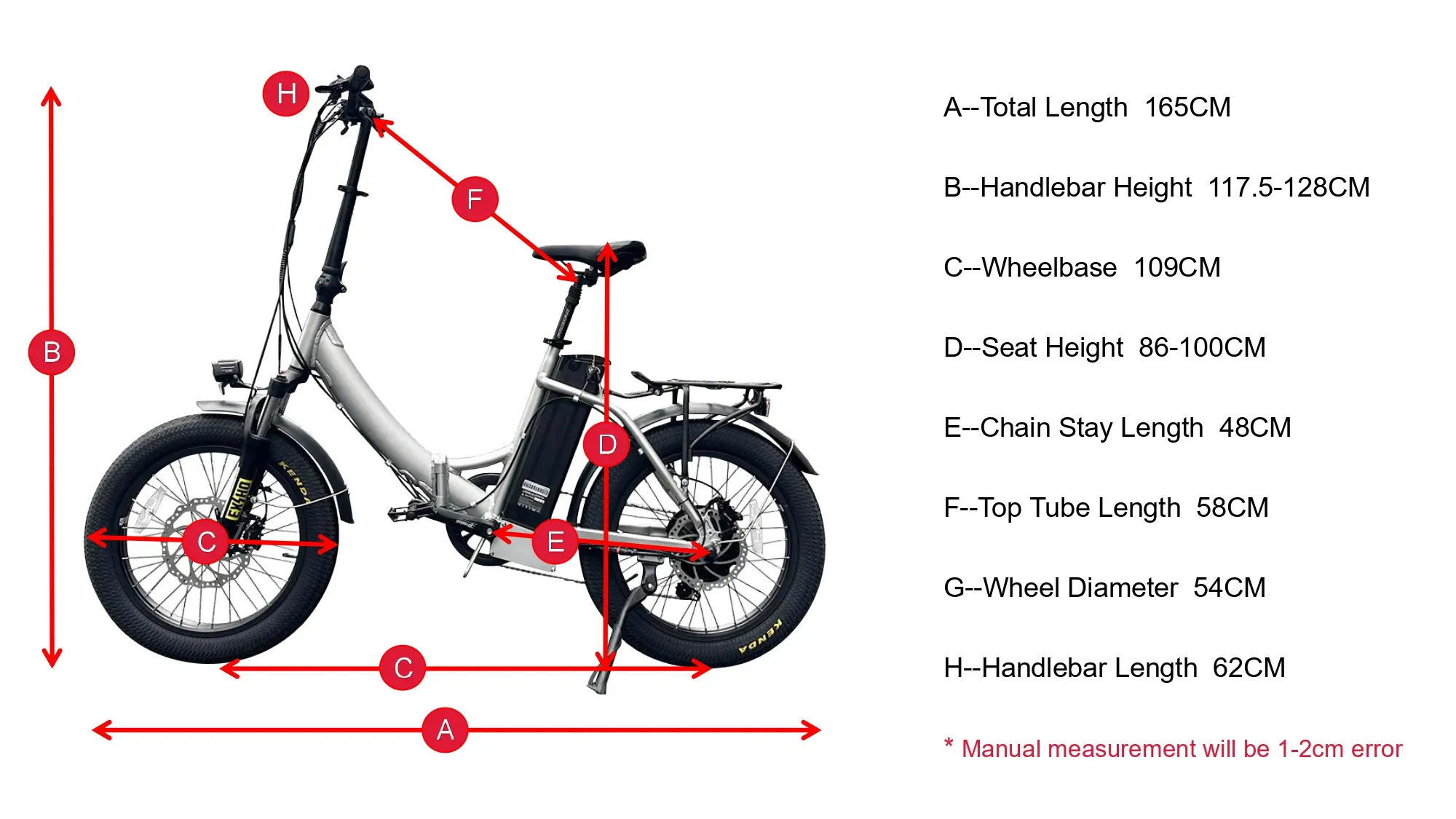 Geometrie van opvouwbare elektrische fiets